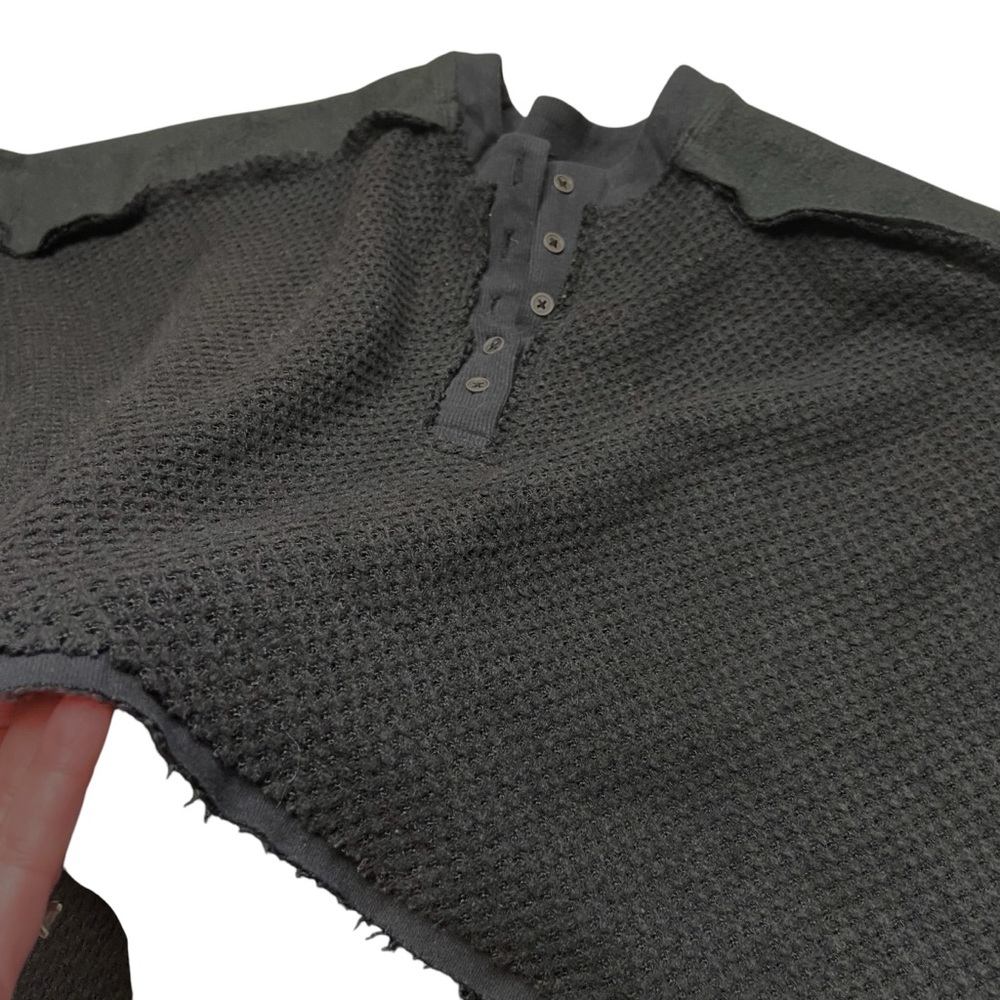 Urban Outfitters UO Out From Under Mel Cozy Pieced Henley Top Black S - Picture 6 of 14